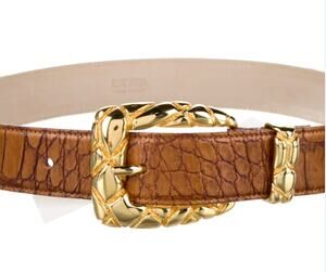 Escada EU 40 Brown Leather Gold Buckle Belt ESCADA BELT main image 3